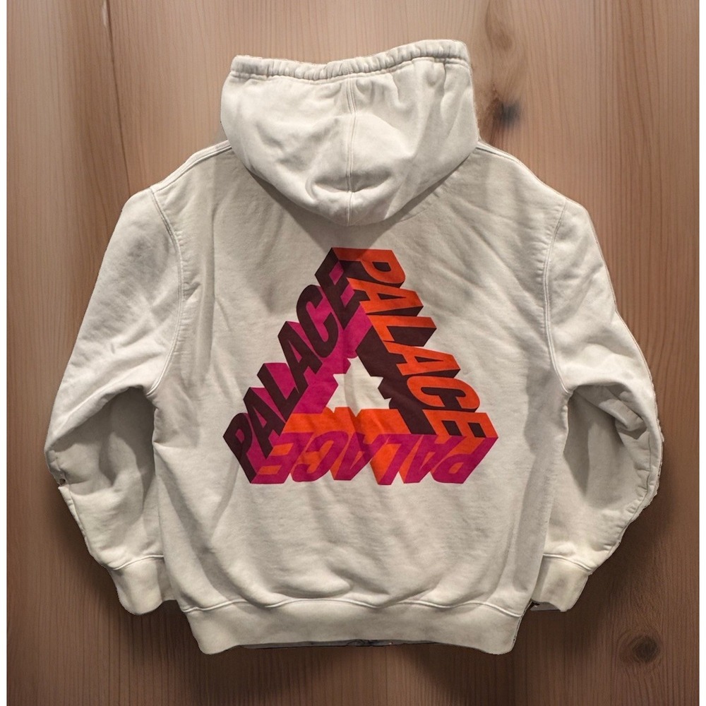 Palace Skateboards P-3D Ultimo Hoodie Mens L White Heavyweight 2 Sided Graphic